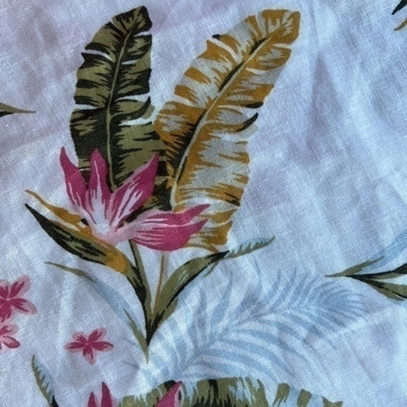 OLIVACEOUS Linen Button Down‎ Shirts Sz M Collar Neck Hawaiian Coastal Vacation - Picture 9 of 13